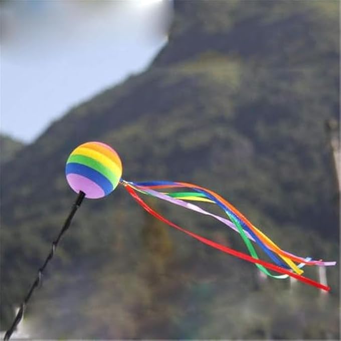 rayihni Rainbow Ball Decoration for Auto Aerials, Universal Car Aerial Toppers Decoration Car Styling and Body Fittings - Image 3