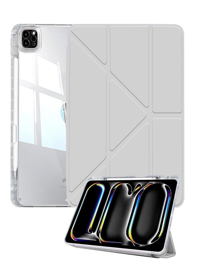 حالة لـ iPad Pro 2024 5th / 2025 6th 11 بوصة ، تصميم ثلاثي الطي على شكل Y مع زوايا متعددة ، غطاء الجلد اللوحي مع فتحة القلم ، إيقاظ / نوم تلقائي - Image 1