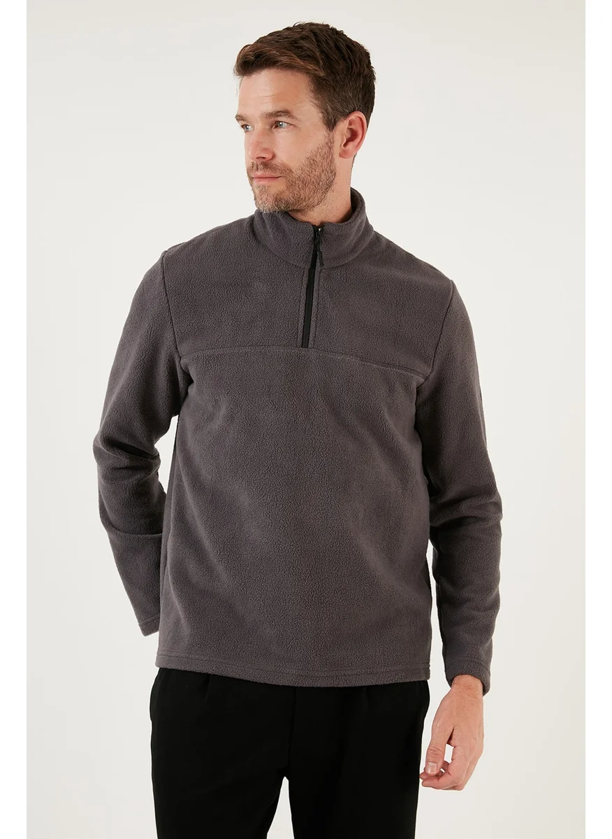 Buratti Slim Fit Half Zipper Soft Textured Raised Winter Polar Men's Fleece 59060011