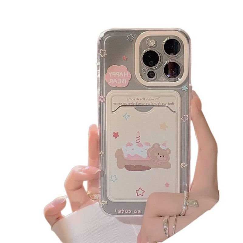 Protective Case | Bear Pattern TPU | Shockproof Cover for iPhone 15 / 15 Plus / 15 Pro / 15 Pro Max | Card Holder - Image 4