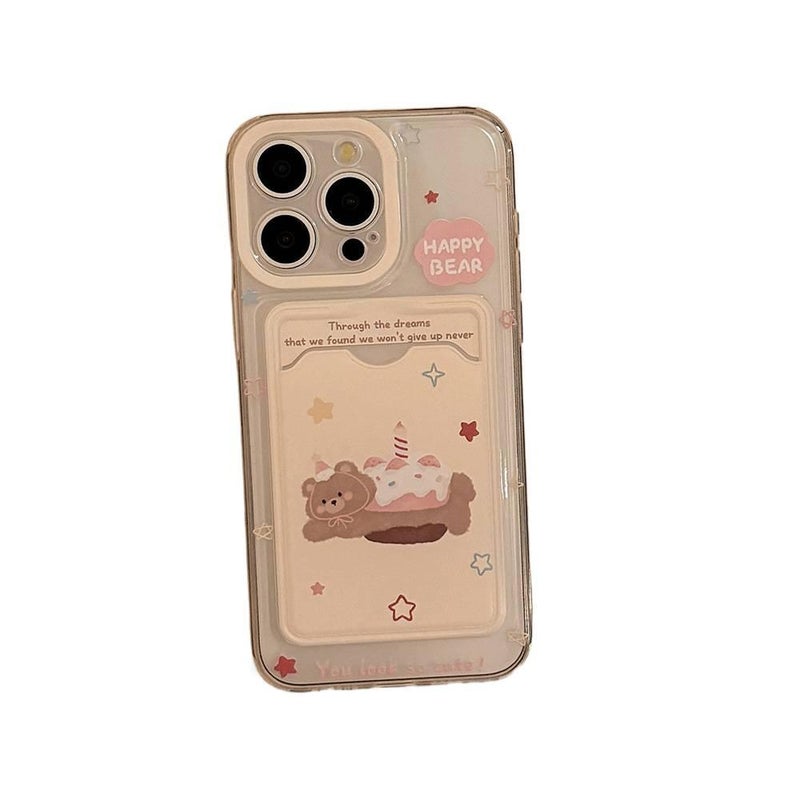 Protective Case | Bear Pattern TPU | Shockproof Cover for iPhone 15 / 15 Plus / 15 Pro / 15 Pro Max | Card Holder - Image 5