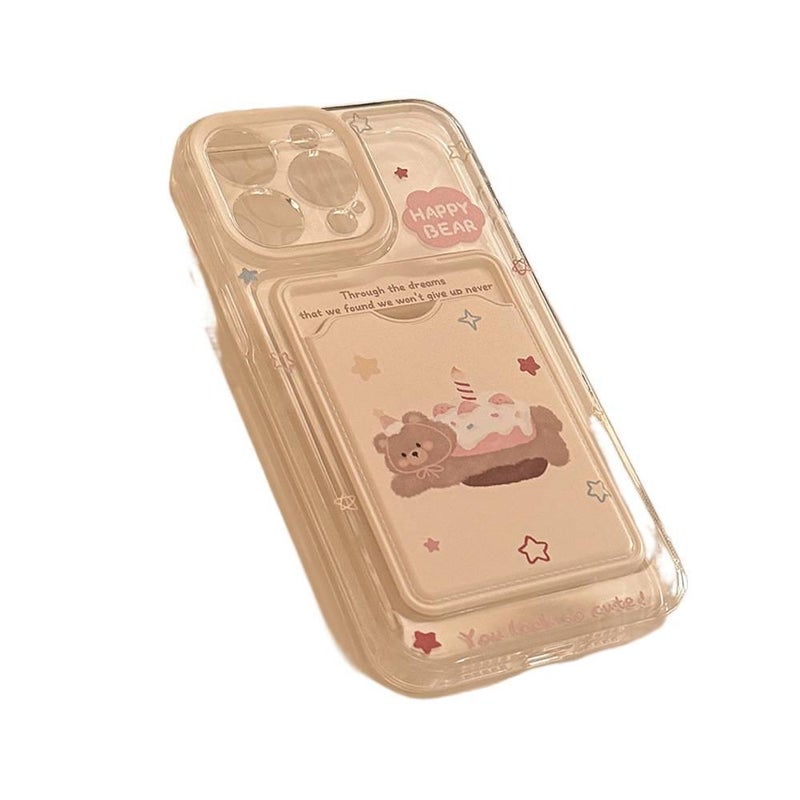 Protective Case | Bear Pattern TPU | Shockproof Cover for iPhone 15 / 15 Plus / 15 Pro / 15 Pro Max | Card Holder - Image 3