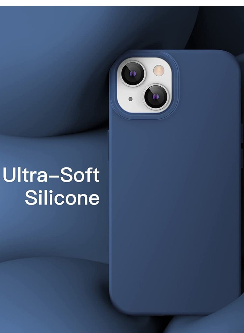 ELTRAZONE غطاء سيليكون لجهاز آيفون 14 بلس 6.7 بوصة، غطاء واقي كامل الجسم بلمسة ناعمة، غطاء مضاد للصدمات مع بطانة من الألياف الدقيقة (أزرق كوبالت) - Image 3