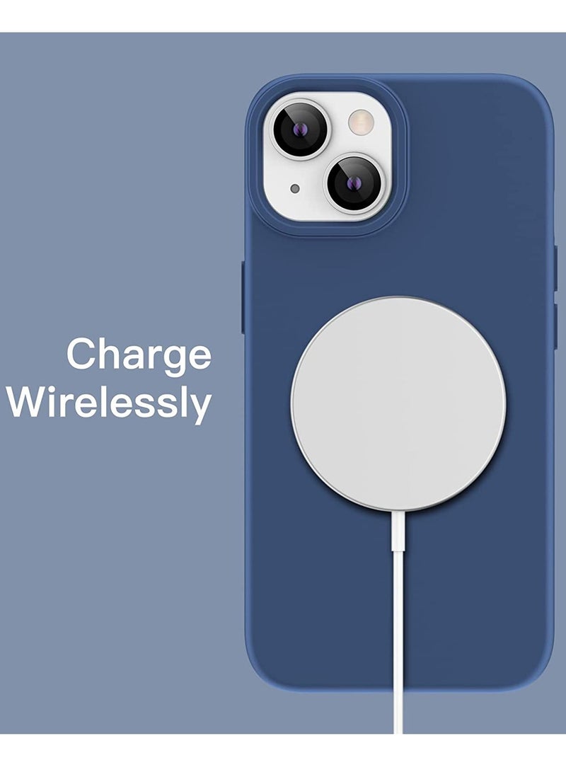 ELTRAZONE غطاء سيليكون لجهاز آيفون 14 بلس 6.7 بوصة، غطاء واقي كامل الجسم بلمسة ناعمة، غطاء مضاد للصدمات مع بطانة من الألياف الدقيقة (أزرق كوبالت) - Image 4