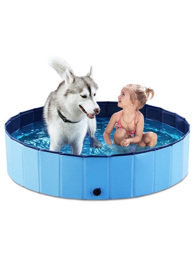 Jasonwell Foldable Dog Pet Bath Pool Collapsible Dog Pet Pool Bathing Tub Kiddie Pool Doggie Wading Pool for Puppy Small Medium Large Dogs Cats and Kids 48" Blue - Image 1