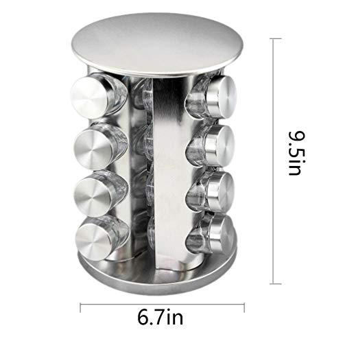 FEELING MALL Stainless Steel Masala Spice Rack Set/Rotating Masala Rack -16 Pcs - Image 5