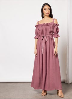 Ruffle Trim Maxi Dress