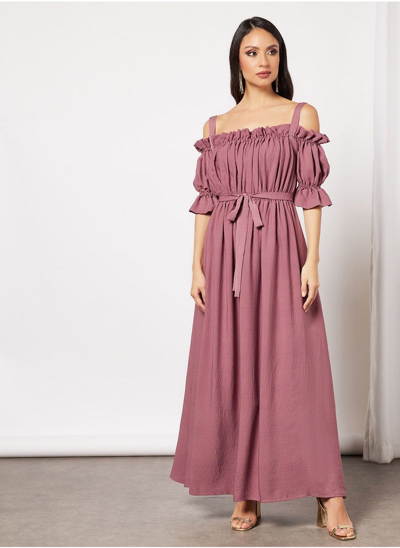 House of Moda - Ruffle Trim Maxi Dress - Image 1