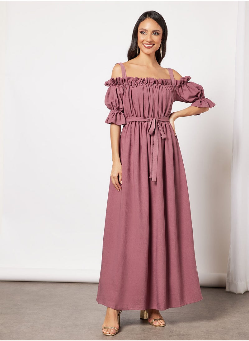 House of Moda - Ruffle Trim Maxi Dress - Image 1