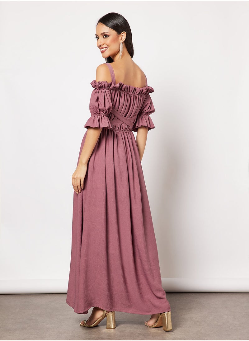 House of Moda - Ruffle Trim Maxi Dress - Image 1