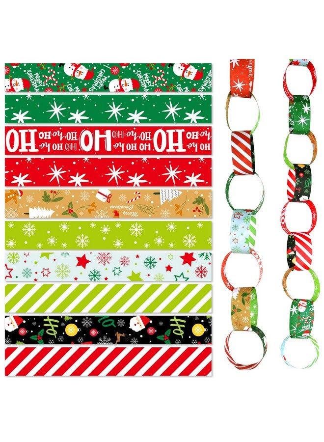 ASTARON Printed Creative Christmas Paper Chains Festive Craft Paper Decorations, 300 Pcs - Image 1
