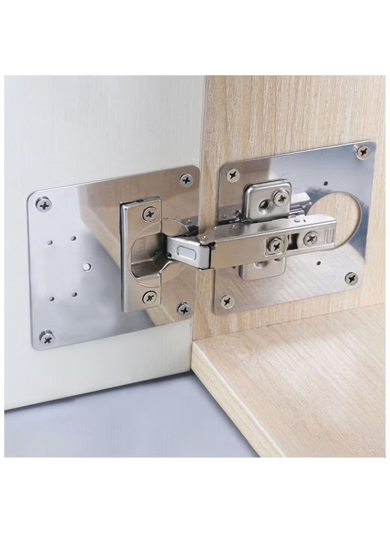 PINKSAMA Cabinet Door Hinge Repair Plate,Kitchen Cupboard Door Hinge Repair Kit,Hinge Repair Brackets Kit Includes Fixing Screws,for Wood,Furniture,Shelves,Cabinet (1set) - Image 3