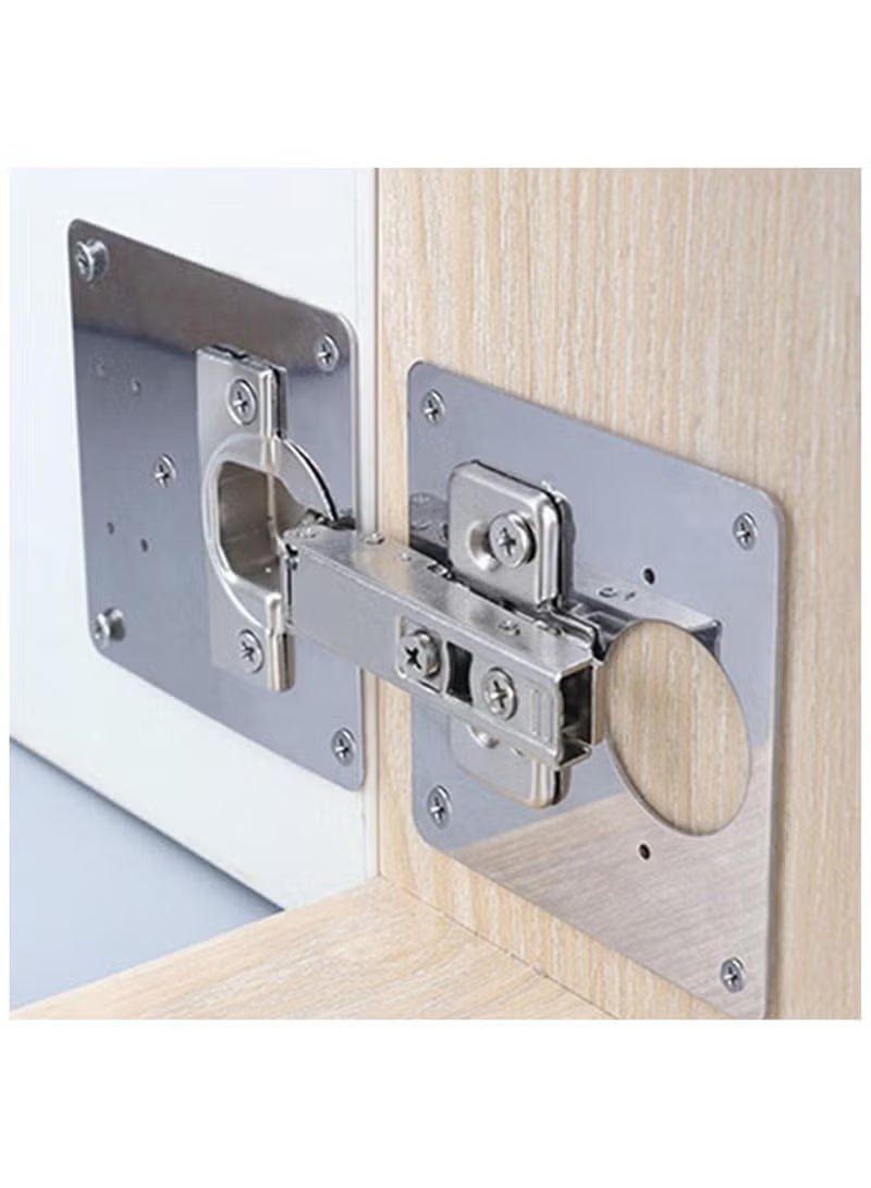 PINKSAMA Cabinet Door Hinge Repair Plate,Kitchen Cupboard Door Hinge Repair Kit,Hinge Repair Brackets Kit Includes Fixing Screws,for Wood,Furniture,Shelves,Cabinet (1set) - Image 4