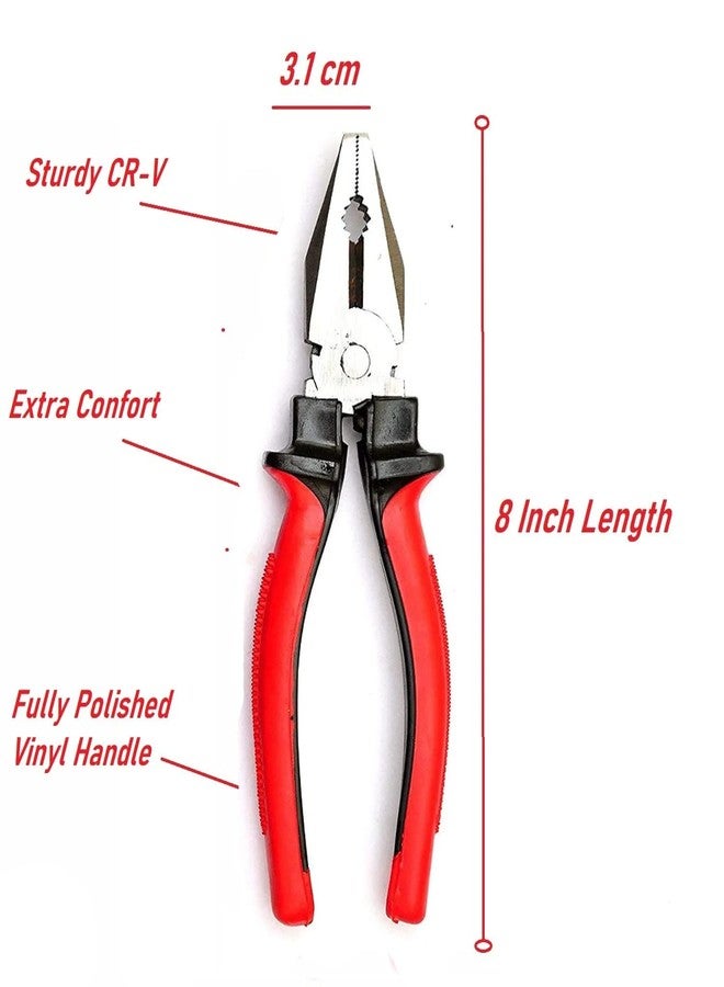 Red Champion Premium Insulated Combination Plier (Pack of 2) - Shock-Proof, Anti-Slip Grip for Electrical Work, Cutting, Bending & Gripping - Home & Professional Use - Image 3