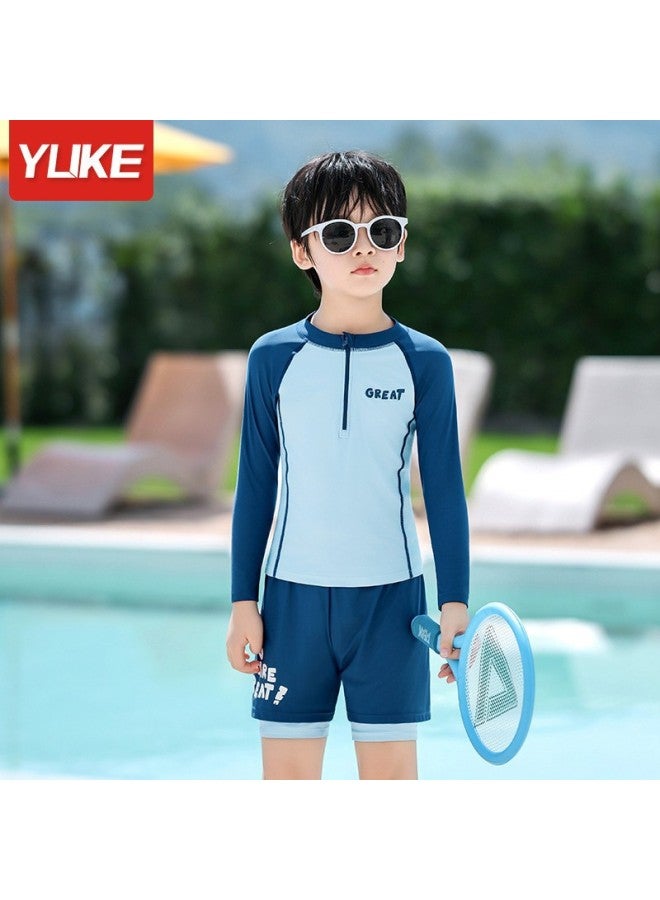 Children's Swimsuits For Boys, Middle And Large Kidsren, Split New Boys' Swimsuits, Swimming Trunks, Sun Protection, Swimming Hot Spring Quick-drying Suits