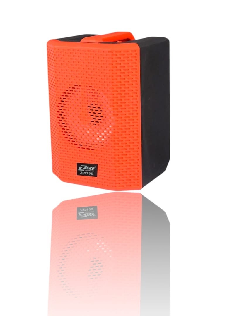 زيرو مكبر صوت بلوتوث ZR-280S يدعم بطاقة الذاكرة والبلوتوث وفلاش USB ويدعم إخراج الميكروفون ودعم راديو FM - أسود/أحمر - Image 1