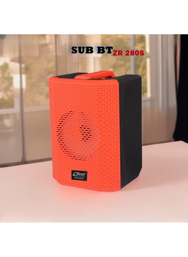 زيرو مكبر صوت بلوتوث ZR-280S يدعم بطاقة الذاكرة والبلوتوث وفلاش USB ويدعم إخراج الميكروفون ودعم راديو FM - أسود/أحمر - Image 3