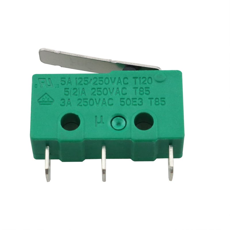 klarako 8PCS KW4-3Z-3 Micro Limit Switch KW4-3Z-3 Micro Switch KW4 Limit Switch 3 Terminals Momentary Short Straight Lever Type Green - Image 5