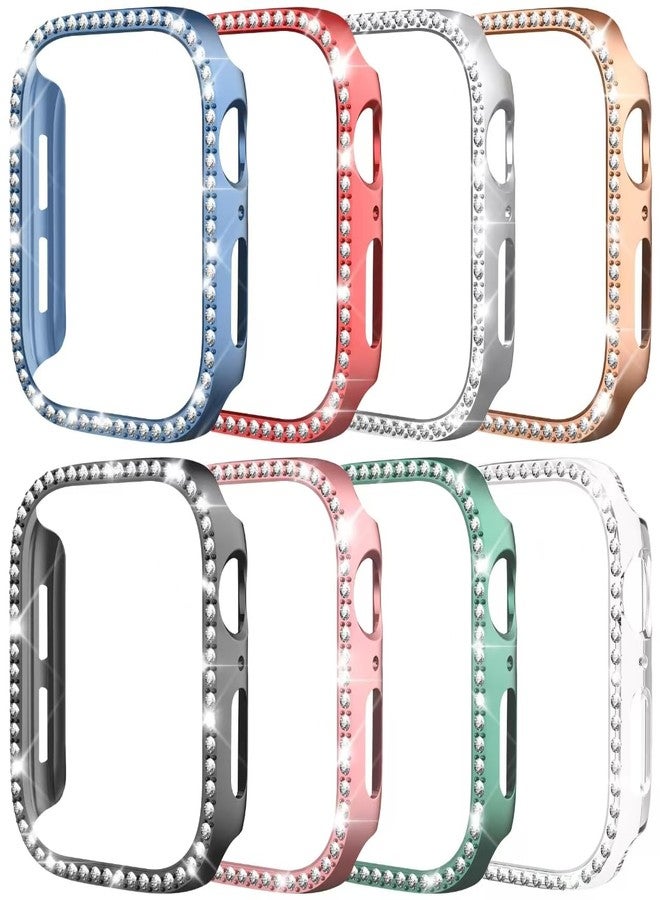 Tiorecime 8 Pack Case for Apple Watch Series SE 3/SE 2/SE/6/5/4 40mm, Glitter Diamond Glossy Bumper, Bling Rhinestone Hard PC Protective Cover for Women Girl Compatible with iWatch SE 3/SE 2/SE/6/5/4 - Image 1