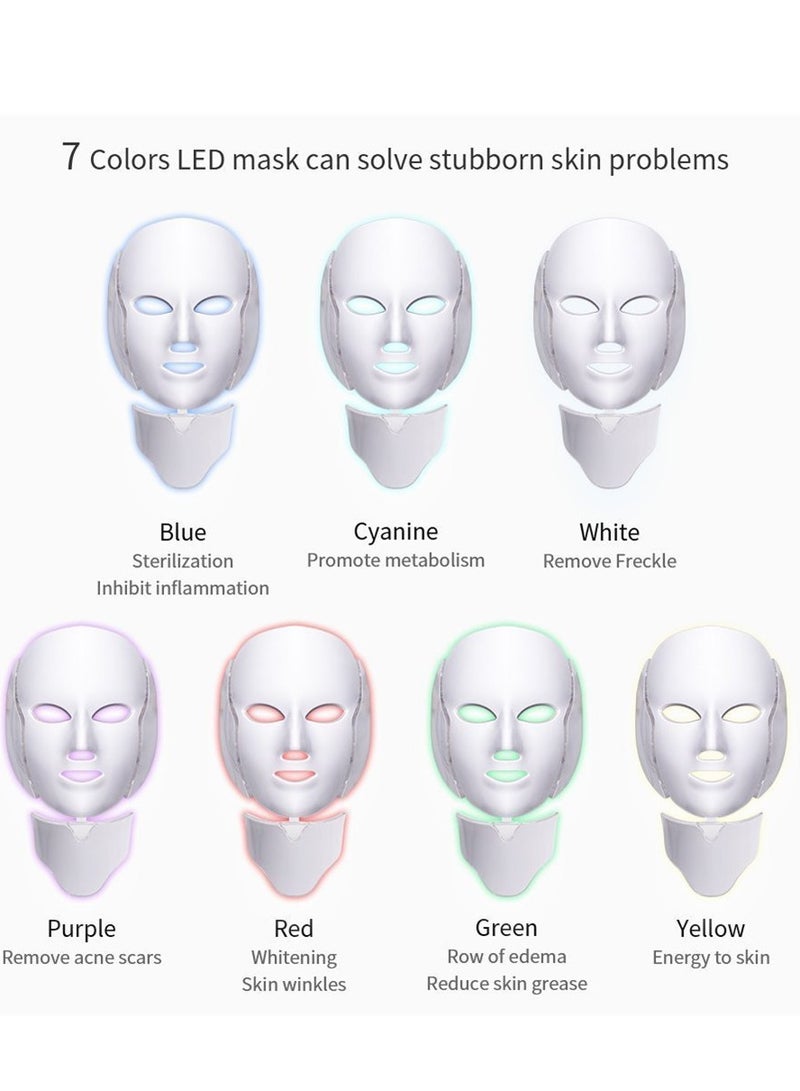 7 Colors Light LED Facial Mask Skin Rejuvenation Face Care Treatment Beauty Anti Acne Therapy Whitening Skin Machine Face Mask - Image 4