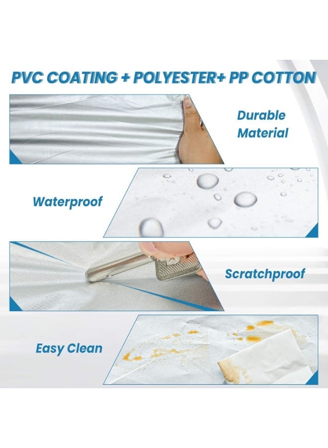 Halamine Weatherproof Car Cover ,Car Cover for Outdoor All Weather Protection,3 cm thickened, Easy 1-Minute Setup,With Length Between 4.15M and 4.9M,Sunscreen UV Protection ,DustWind/Water/Weatherproof Anti-Uv Scratch-Resistant ,For Sedan,Silver - Image 4