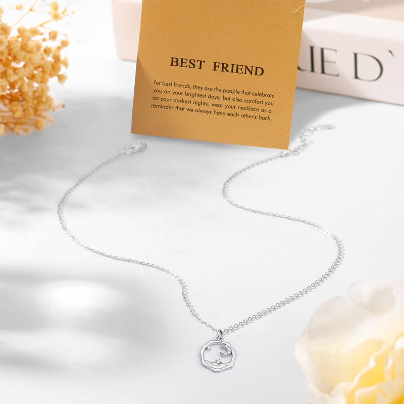Baydurcan Friendship Necklace Sun and Moon Necklace Bff Necklace for 2 (Sun Moon -2pcs) - Image 4