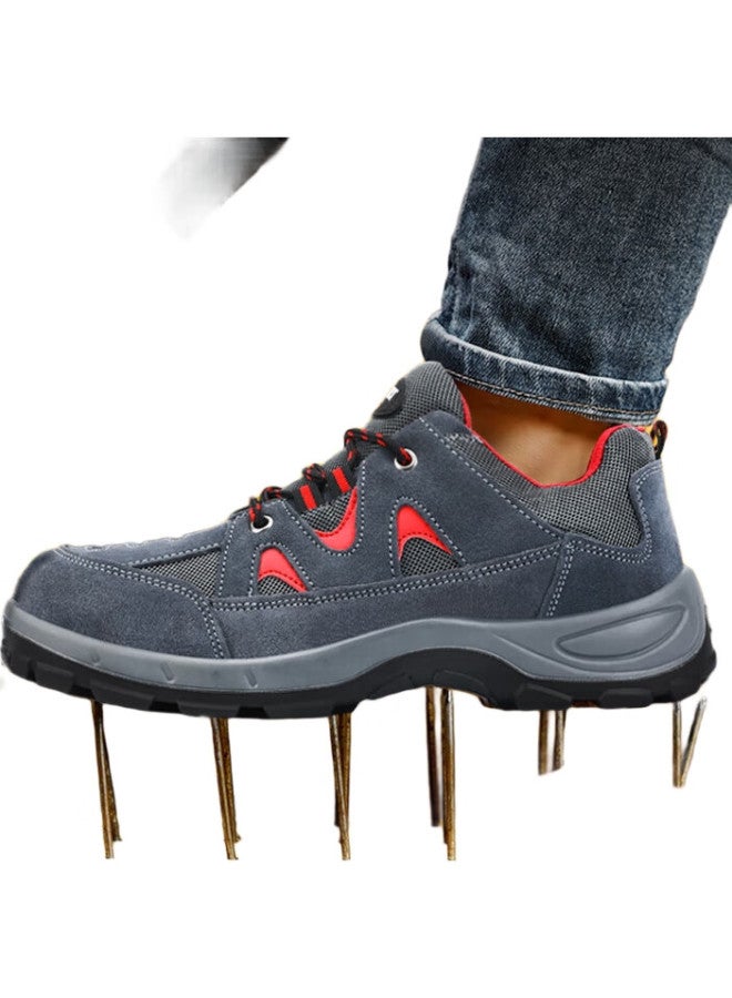 JUNBU Safety Shoes For Men With Steel Toe Cap, Anti-Smashing, Anti-Puncture, Lightweight, Breathable Work Safety Functional Shoes 3020-1 Size 42 - Image 2