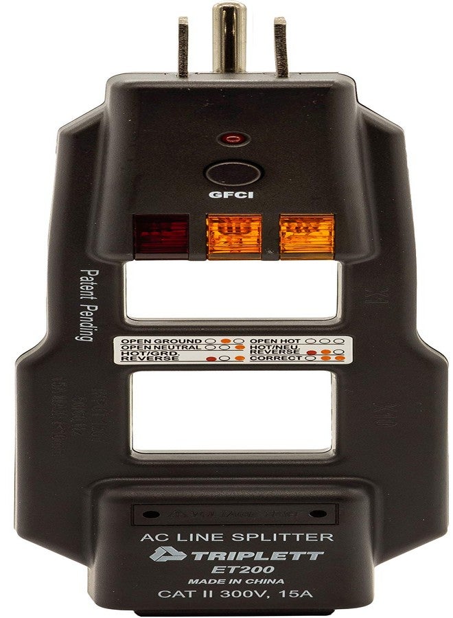 جهاز تقسيم التيار المتردد Triplett ET200 وجهاز اختبار المقبس/المخرج GFCI مع 5 مؤشرات مرئية - Image 4
