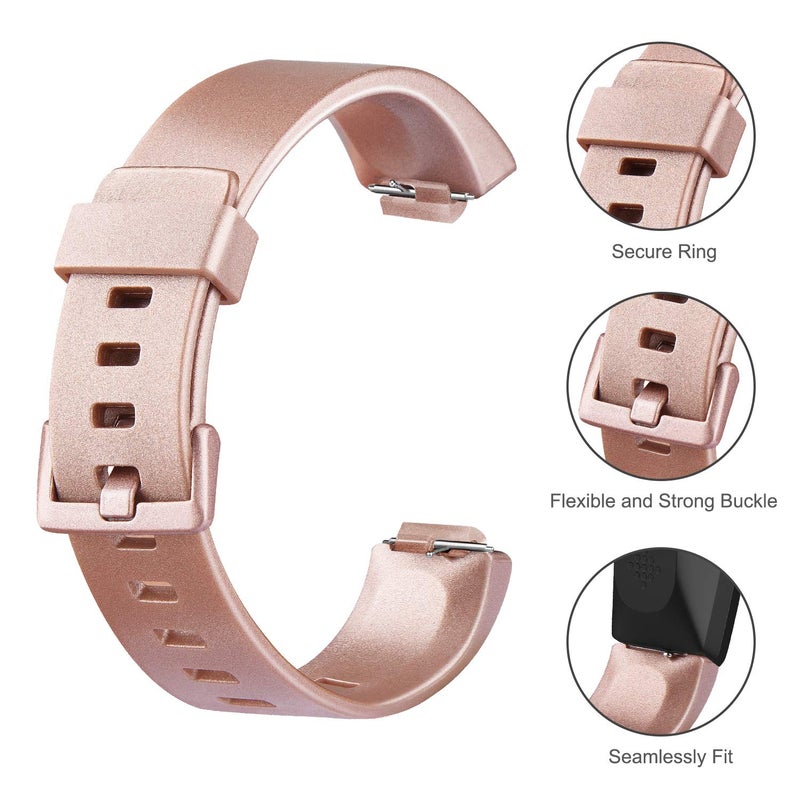 AK 3 Pack Soft TPU Bands Compatible with Fitbit Inspire 2 / HR / Ace 2 - Waterproof Sports Straps (Rose Gold/Black/Sangria, Small) - Image 3