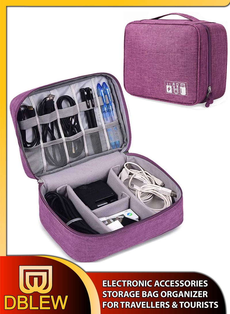 DBLEW Electronics Accessories Cables Organizer Travel Bag Universal Waterproof Carrying Case For Mobile Laptop Charges Cosmetics Phone Jewellery USB SD Card Storage Business Travel Tourist Gadget Bag  - Image 1