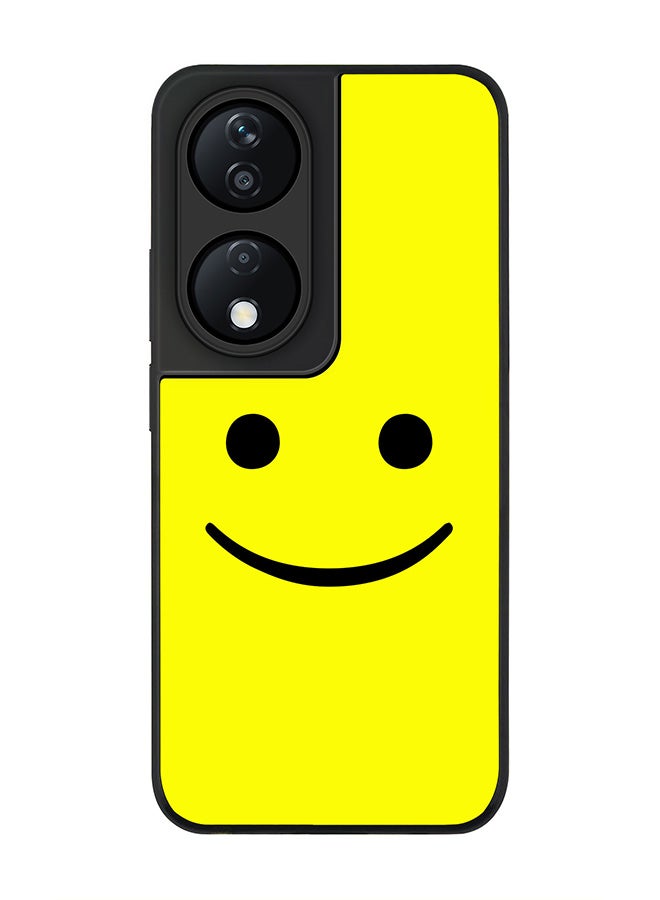 Stylizedd Rugged Black Edge Case for Honor X7b, Slim fit Soft Case Flexible Rubber Edges Anti Drop TPU Gel Thin Cover -  Blimey Smiley - Image 1