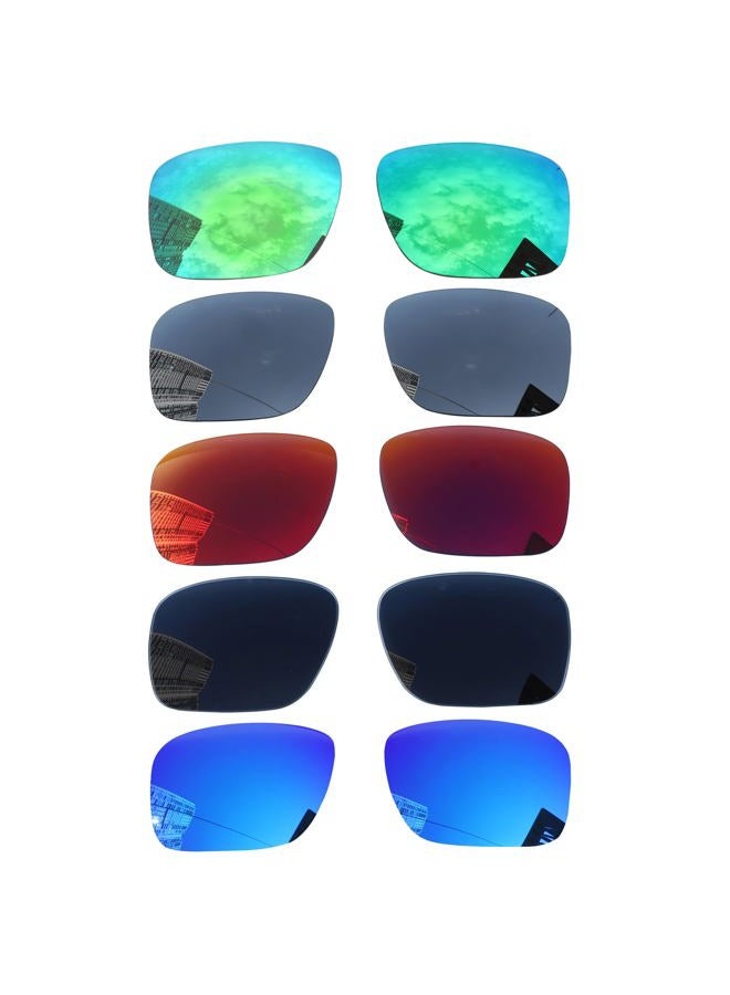 Acefrog 5 Pairs Polarized Replacement Lenses for Oakley Holbrook OO9102 Sunglasses, Perfectly Fit, Shatterproof, Anti-scratch, Value Pack,Black+Star Silver+Winter Sky+Jaffa Orange+Moss Green - Image 1