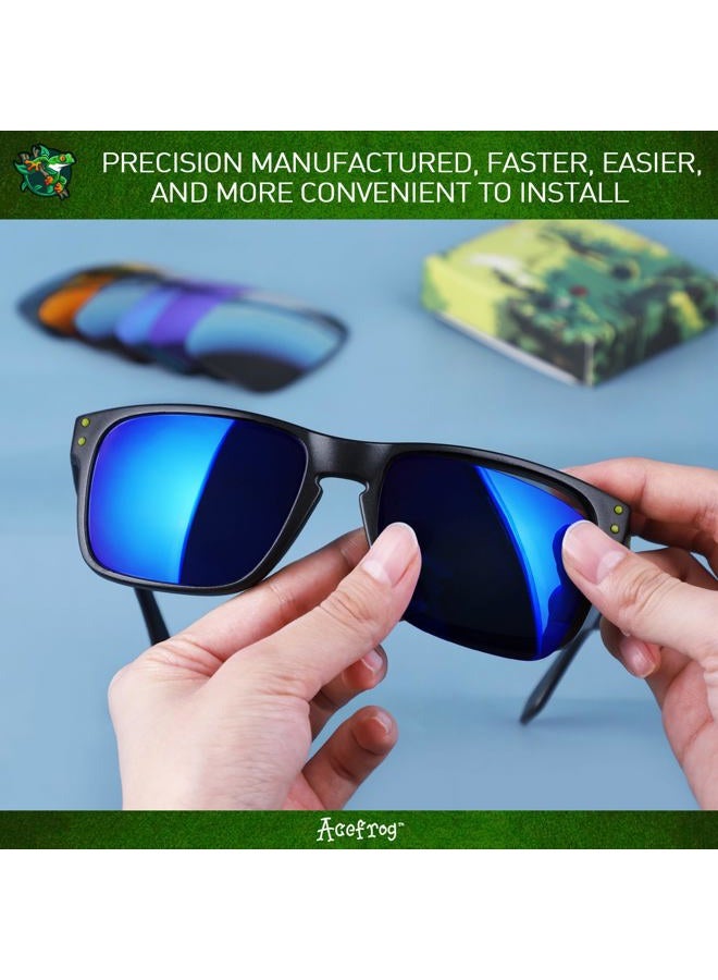 Acefrog 5 Pairs Polarized Replacement Lenses for Oakley Holbrook OO9102 Sunglasses, Perfectly Fit, Shatterproof, Anti-scratch, Value Pack,Black+Star Silver+Winter Sky+Jaffa Orange+Moss Green - Image 4
