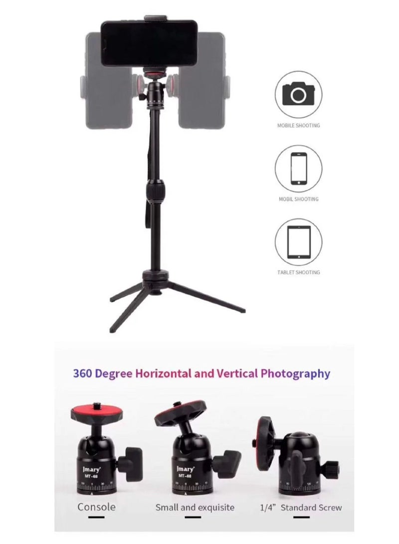 JMARY MT-68 Table-Top Extendable Foldable Tripod Stand for Mobile Phones and DSLR & Digital Cameras - Image 3