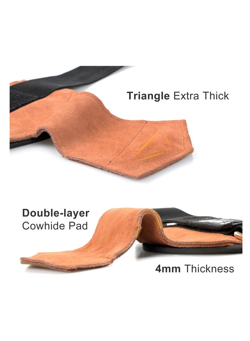 Y&D Weight Lifting Grips with Wrist Straps - Weightlifting Hooks, Non-slip Cowhide Padded Workout Gloves for Men and Women Deadlift, Pull Up, Rows, Home Gym Power Training  - Image 2