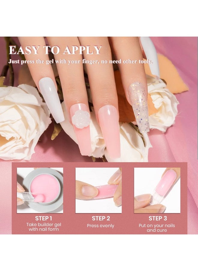 MIZHSE - Solid Builder Gel, Nail Sculpture Gel Non-Sticky 4 Colors Nude Clear White Pink Hard Builder Gel Nails Uv Led Nail Extension Gel For Nail Salon Home Manicure - Image 1