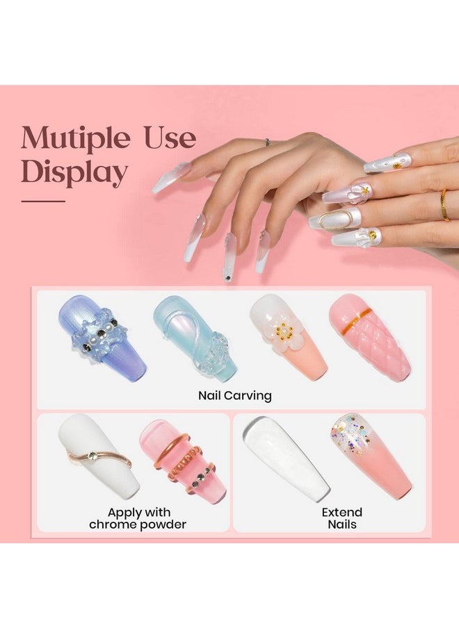 MIZHSE - Solid Builder Gel, Nail Sculpture Gel Non-Sticky 4 Colors Nude Clear White Pink Hard Builder Gel Nails Uv Led Nail Extension Gel For Nail Salon Home Manicure - Image 1