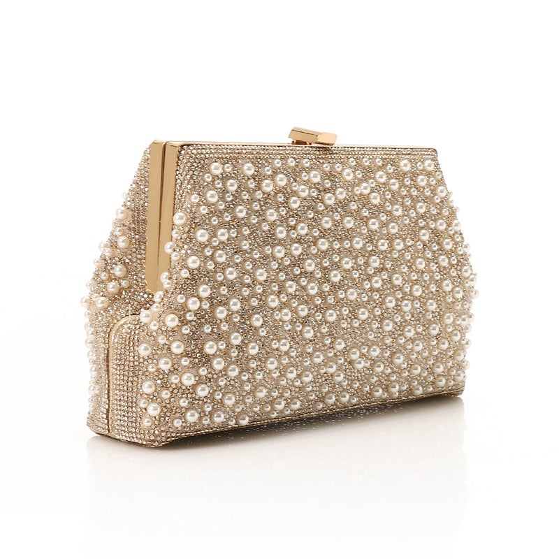 Mr.joe Pearl Embellished Evening Clutch- Gold - Image 2