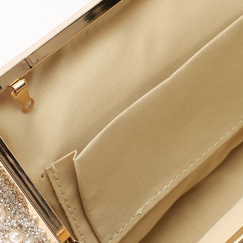 Mr.joe Pearl Embellished Evening Clutch- Gold - Image 4