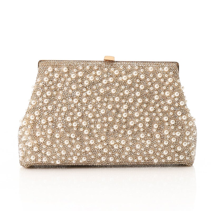Mr.joe Pearl Embellished Evening Clutch- Gold - Image 3