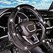 LoyaForba Car Bling Rhinestones Steering Wheel Cover with Sparkling Crystal Dimond Antislip Steering Wheel Protector 15 inch Elastic Universal for Cars Vehicles SUVs Bling Car Interior Accessories Black - Image 2