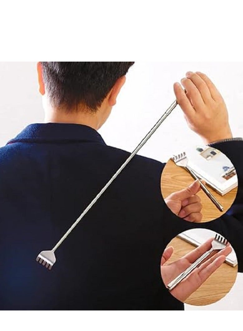 Extendable metal back scraper, practical and travel-friendly, with a comfortable handle and easy storage. - Image 1