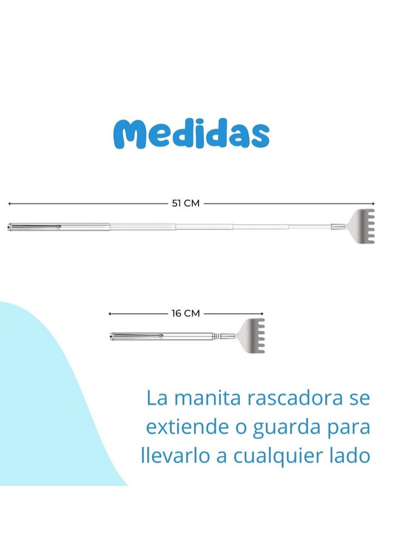 Extendable metal back scraper, practical and travel-friendly, with a comfortable handle and easy storage. - Image 3