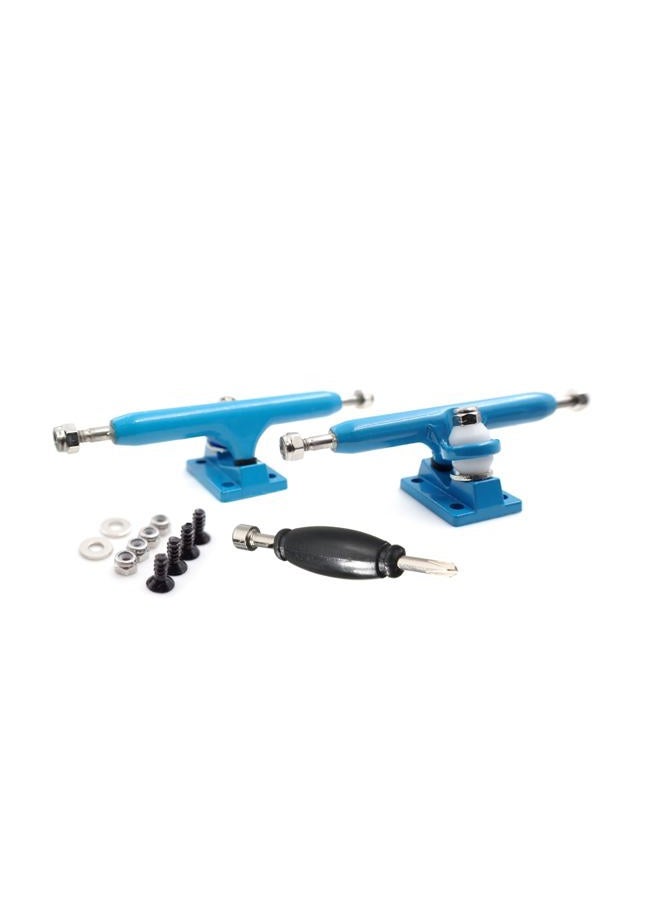 SPITBOARDS 36 mm Fingerboard Pro Trucks by, Real Lock Nuts, Rubber Urethane Bushings, Optimised Hanger, Width 36 mm, for Fingerboard Tuning and Assembling (Light Blue) - Image 1