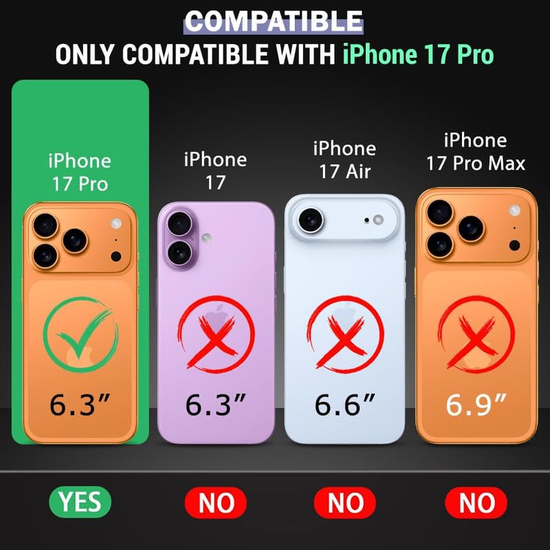US LITE Back Cover for iPhone 17 Pro with Portable Kickstand | Mag-Safe Compatible Magnetic Case | Shockproof Military Grade Protection | Extreme Protection Phone Cover – Orange - Image 2