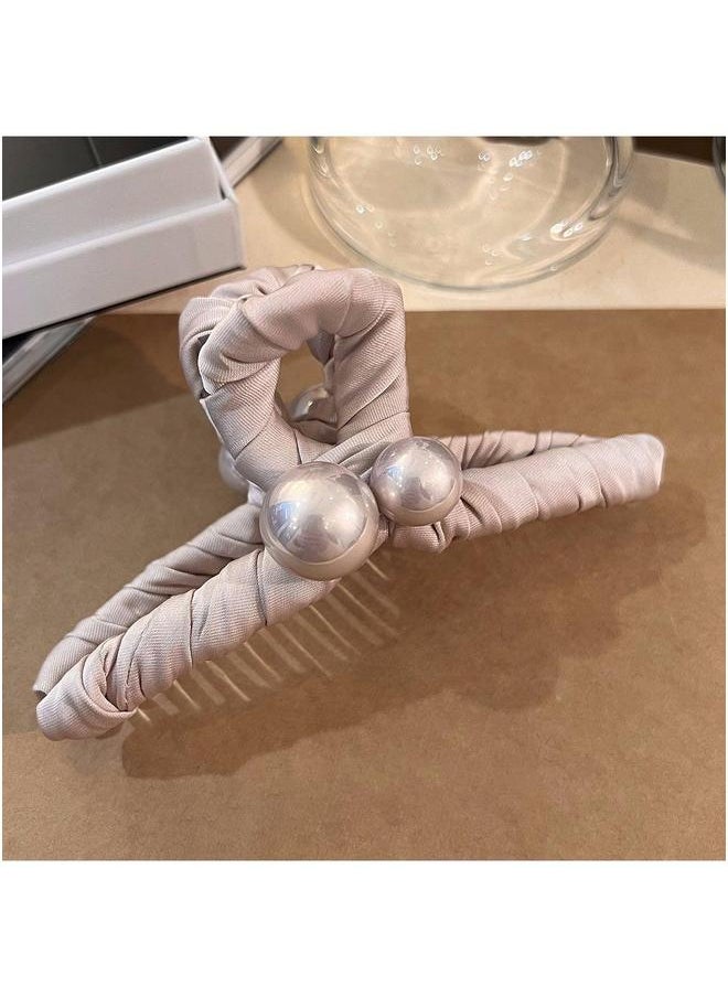 NIBEMINENT Summer Pearl Heart Hair Claw Elegant Large Shark Clip Accessory 37# gripper-pink 