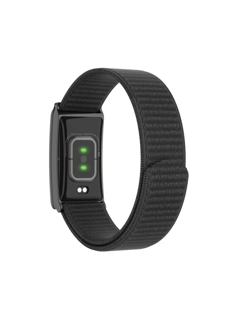 porodo Track Fit Smart Band with IP68 Water-Resistant, 30-Day Battery, Heart Rate & Blod Oxygen, 128+ Sports Modes, Stress & Weather Monitor - Black - Image 3