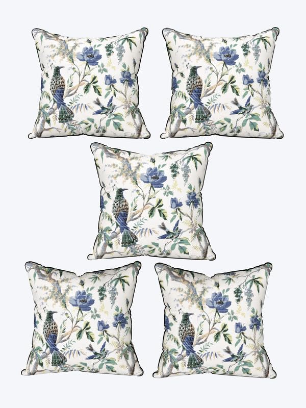 EasyGoods India Premium Cotton Cushion Covers 16x16 Inch | Soft Durable Fabric | Elegant Printed Covers for Sofa & Living Room | Hidden Zipper | Set of 5 - Image 4