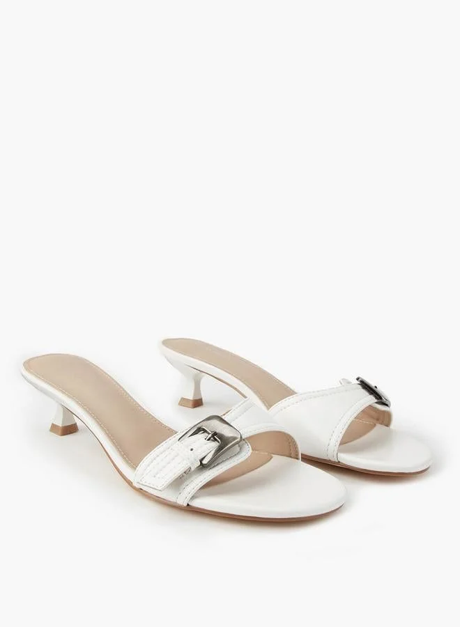 Flora Bella By Shoexpress Women's Kitten Heel Slip-On Sandals