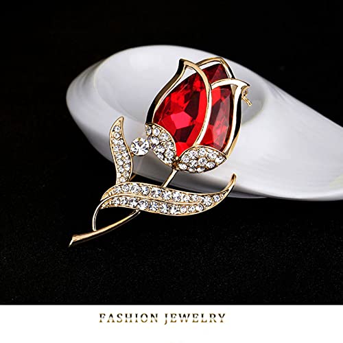 SWEETIME Preserved Red Rose Gift Box- Enchanted Real Roses with Ruby brooch, Eternal Rose Flower in Jewelry Box, Handmade Rose,Forever Red Rose Gift for her On Christmas Mother's Day, Anniversary. - Image 4
